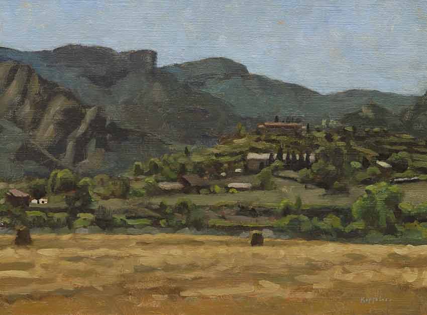 landschap: 'Catalunia' olieverf op linnen door kunstschilder Frans Koppelaar.