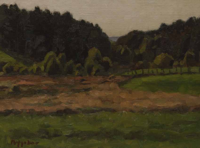 landscape: ''Fin du Jour'' oil on canvas by Dutch painter Frans Koppelaar.