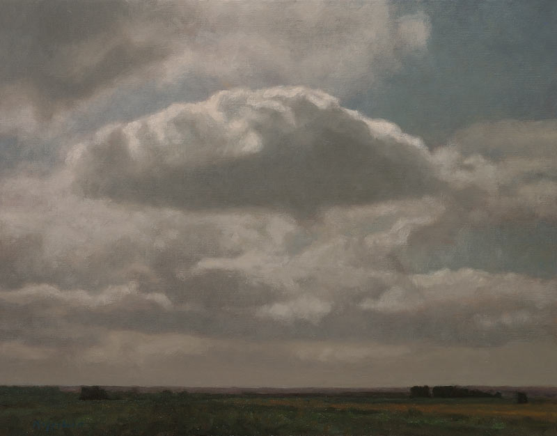 landscape: 'le de France' oil on canvas by Dutch painter Frans Koppelaar.