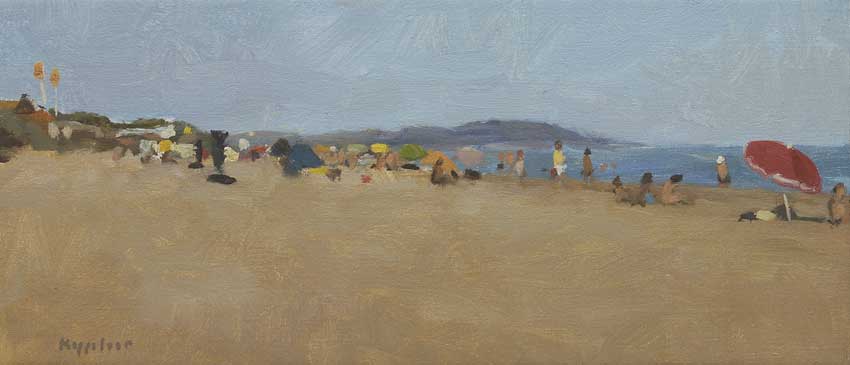 landscape: 'Argels Plage' oil on canvas by Dutch painter Frans Koppelaar.