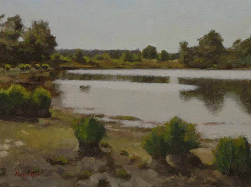 landscape: 'Fen near Nuenen' oil on canvas by Dutch painter Frans Koppelaar.