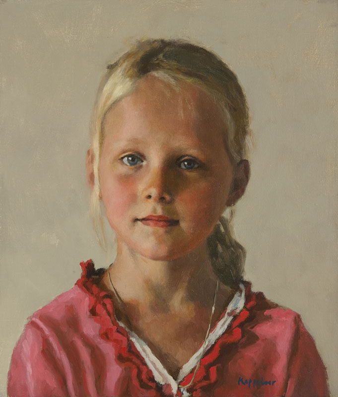 portret: 'Mijke' olieverf op linnen door kunstschilder Frans Koppelaar.