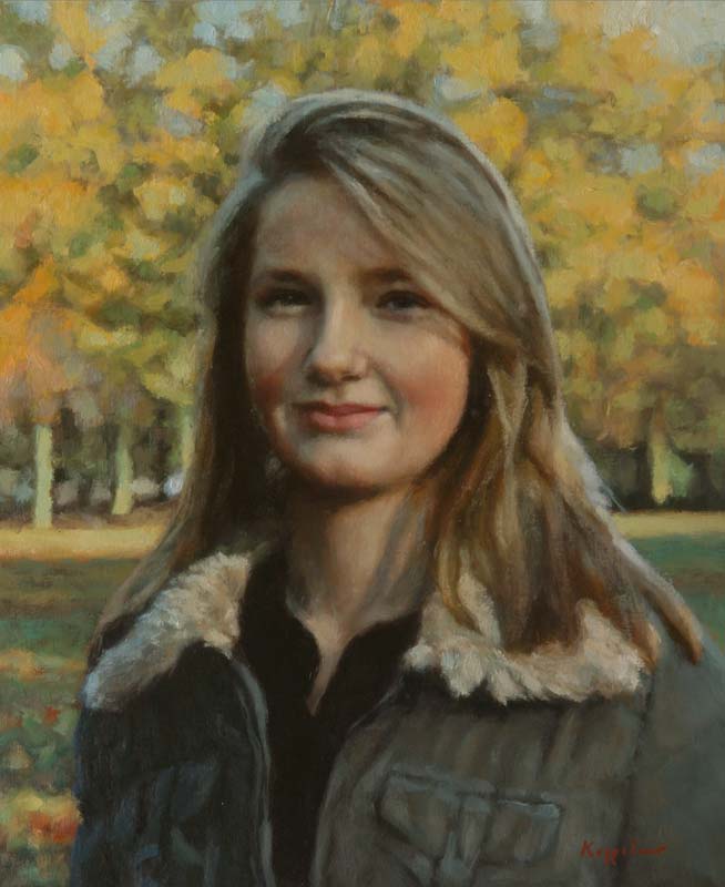 portrait: 'Flora' oil on canvas by Dutch painter Frans Koppelaar.