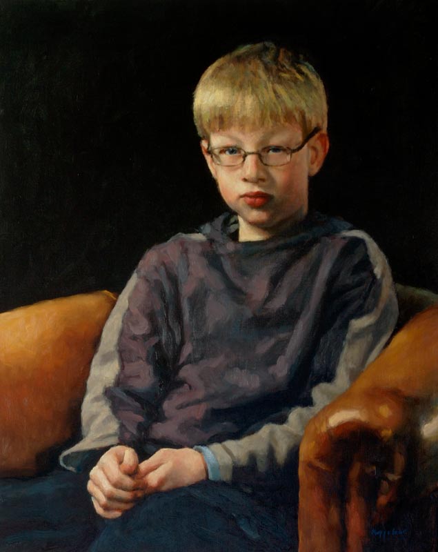 portrait: 'Nicolaas' oil on canvas by Dutch painter Frans Koppelaar.