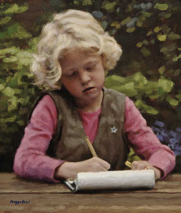 portrait: 'Amerins' oil on canvas by Dutch painter Frans Koppelaar.