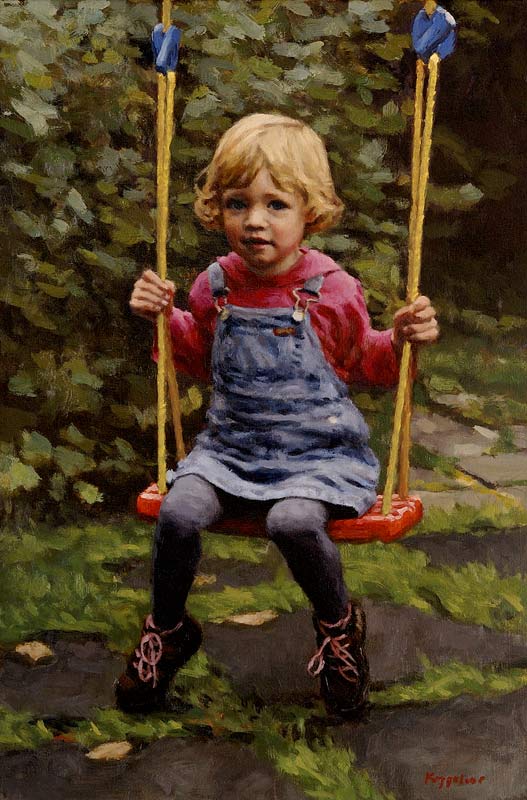 portrait: 'Yolente' oil on canvas by Dutch painter Frans Koppelaar.