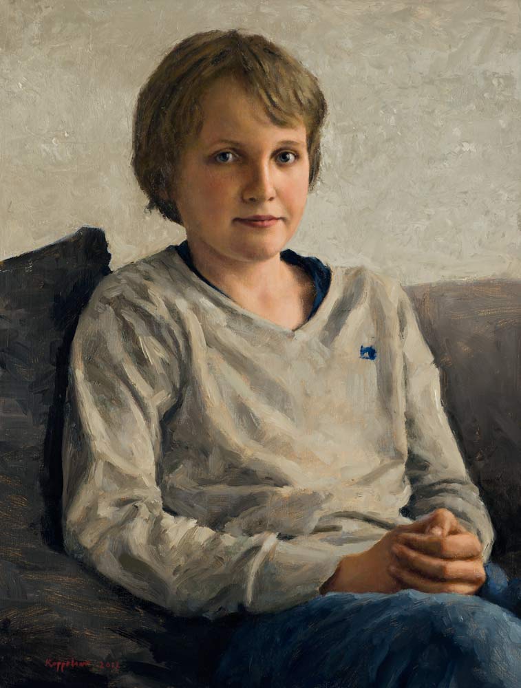 portrait: 'Wouter' oil on canvas by Dutch painter Frans Koppelaar.
